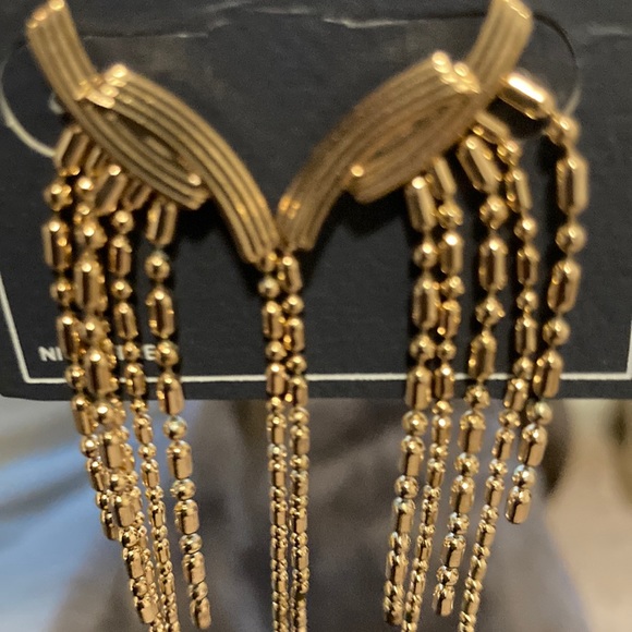 NWT- Waterfalls Chain earrings- Gold colored - Picture 3 of 4